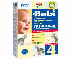 Bebi безмолочная гречневая каша низкоаллергенная с пребиотиками